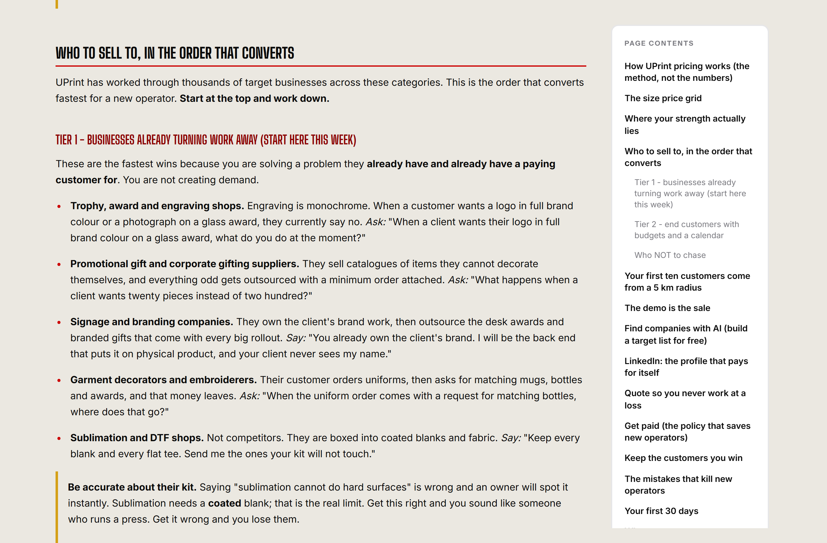 Inside the course: who to sell to, in the order that converts